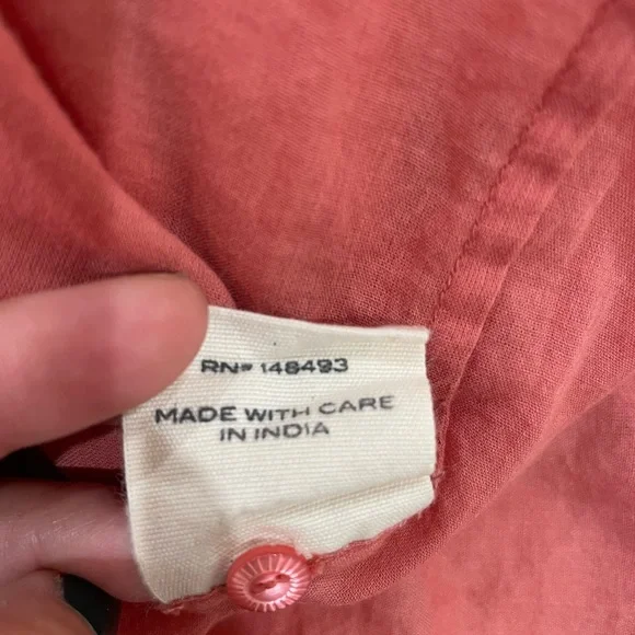 DOEN Coral Pink Cotton Nightgown Dress Size XS - Picture 15 of 15